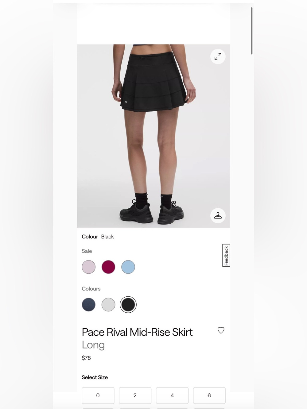 Lululemon Pace Rival Mid Rise Skirt Black